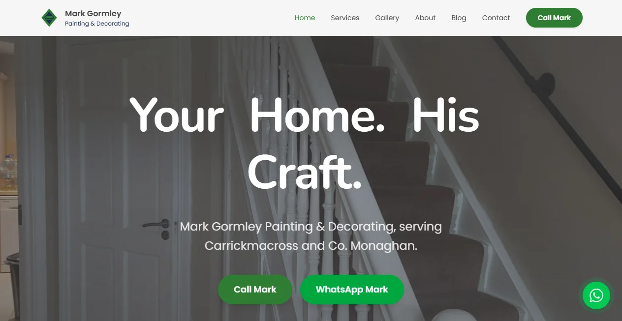 Screenshot of Mark Gormley Painting website